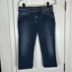 Silver Jeans Indigo Dye Aiko Capri Jeans